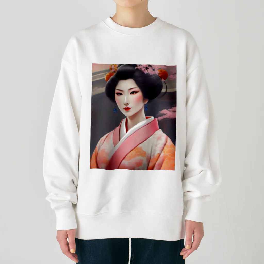 wawomotsuのJapanese Courtesan Bloom Tee ”Geisha” ヘビーウェイトスウェット