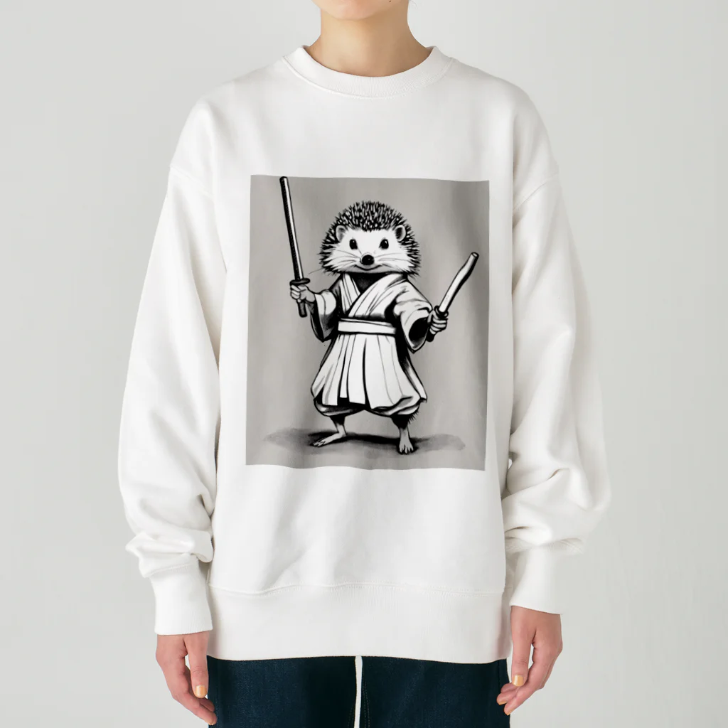 ワンダーワールド・ワンストップの和服を着たハリネズミ Heavyweight Crew Neck Sweatshirt