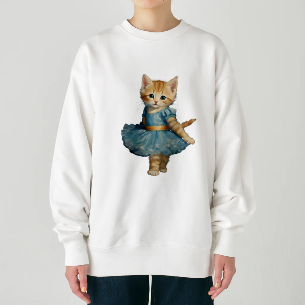 ハッピー・ディライト・ストアのバレリーナの子猫 Heavyweight Crew Neck Sweatshirt