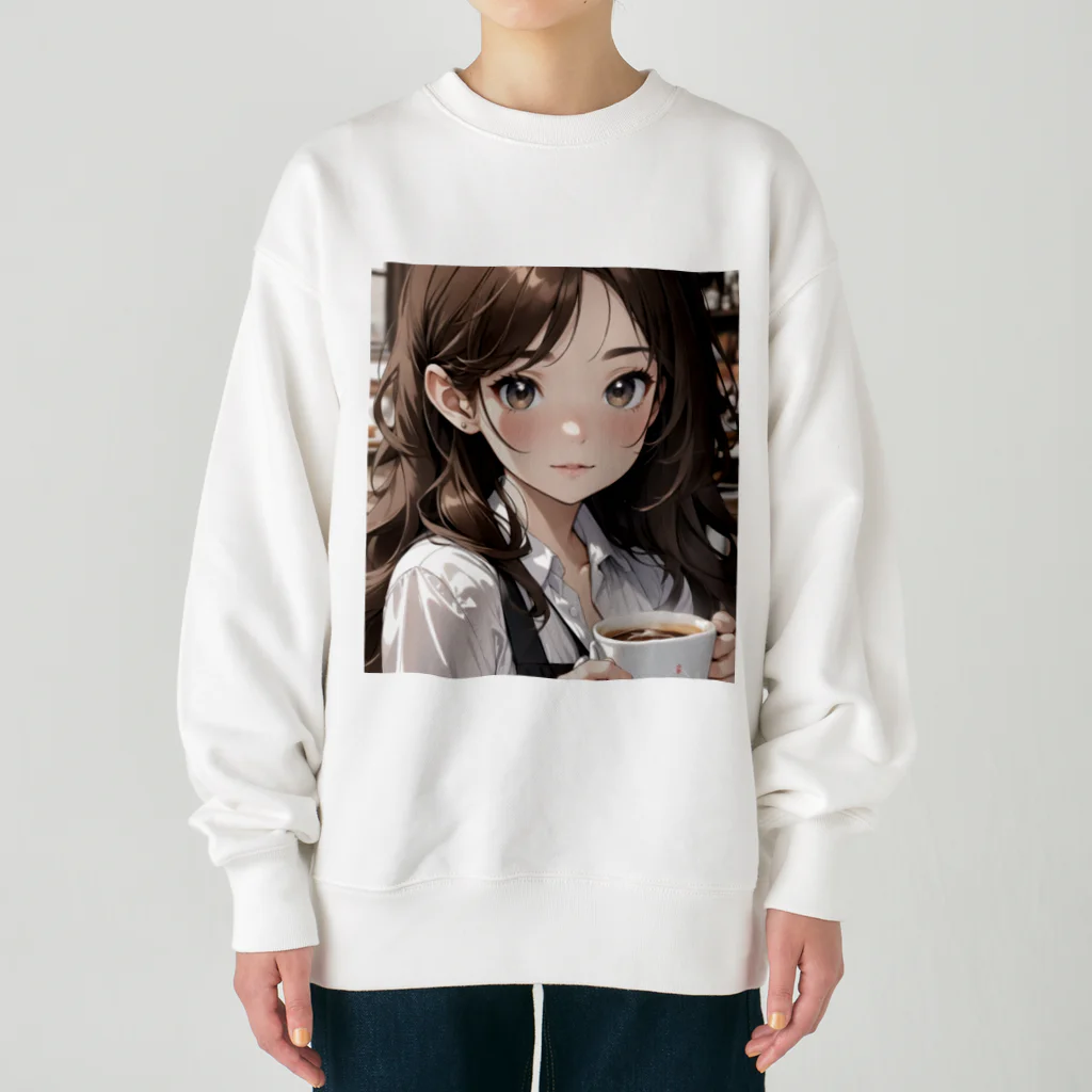 sgt-chikaraのバリスタ見習いの女の子 Heavyweight Crew Neck Sweatshirt