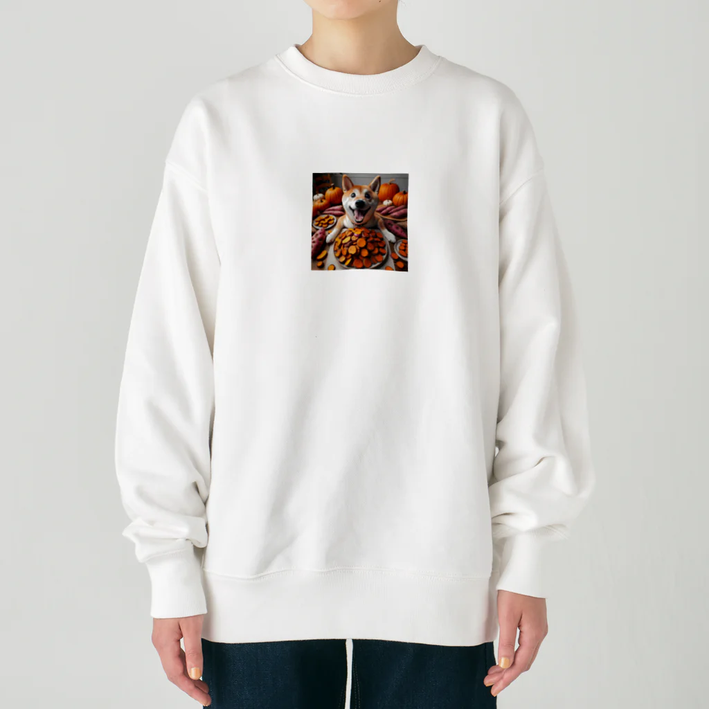 0416artの焼き芋美味しいわん！ Heavyweight Crew Neck Sweatshirt