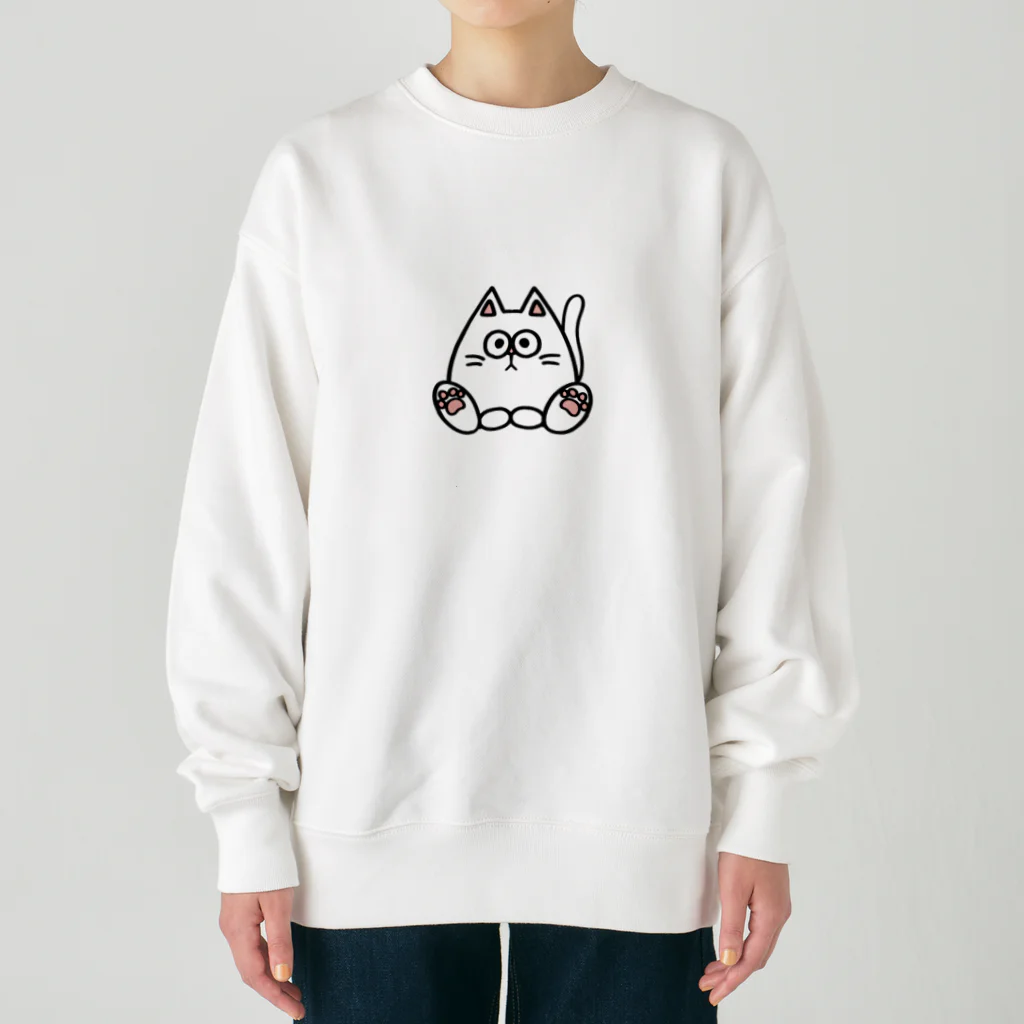 ねこねこうおの白猫キル Heavyweight Crew Neck Sweatshirt