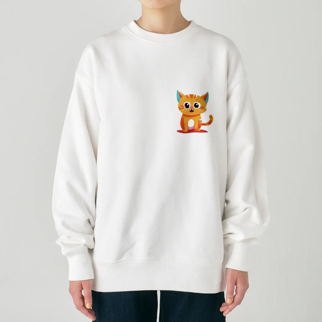 じゅんじゅんのかわ猫(*ΦωΦ*) Heavyweight Crew Neck Sweatshirt