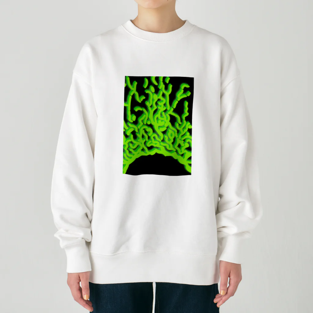 ﾏﾖｺｰﾝのミトコンドリア(手描き) Heavyweight Crew Neck Sweatshirt