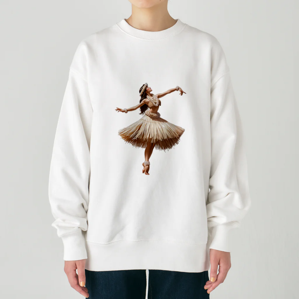 BEOQUのフラを踊る女性 Heavyweight Crew Neck Sweatshirt