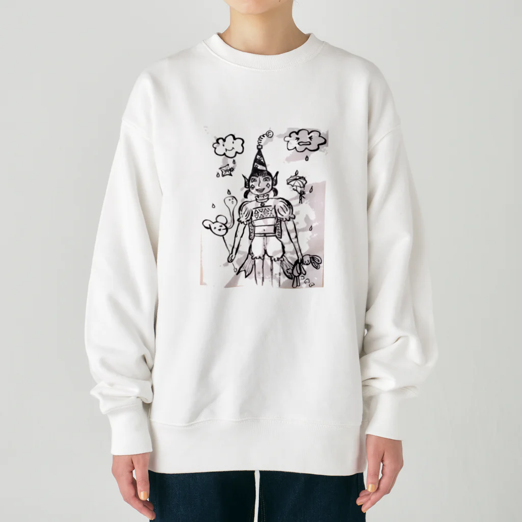 結社黒猫の遊園地のピエロ Heavyweight Crew Neck Sweatshirt