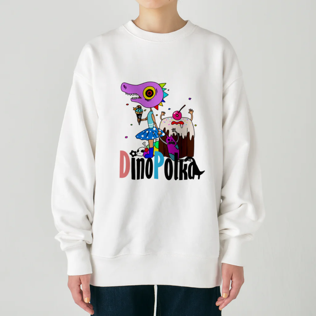 DinoPolkaのスウィートザウル【ロゴ入り】 Heavyweight Crew Neck Sweatshirt