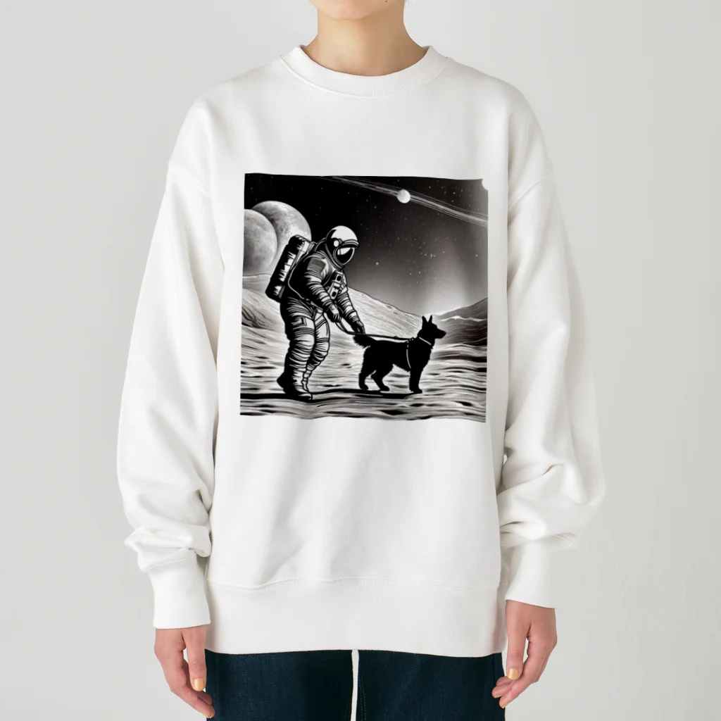 宇宙開発デザイン科の犬の散歩が日課です Heavyweight Crew Neck Sweatshirt