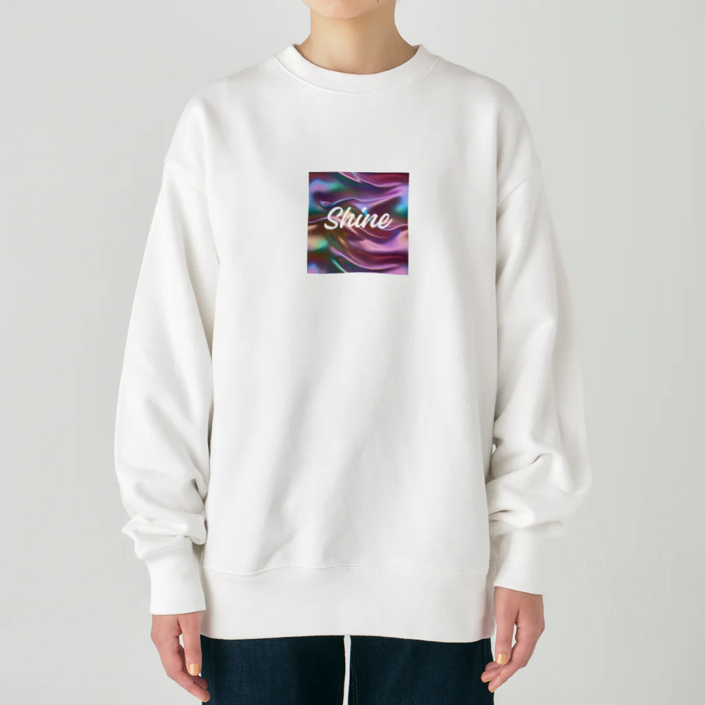 Kumamanのオーロラシルク　Shineロゴ入り Heavyweight Crew Neck Sweatshirt