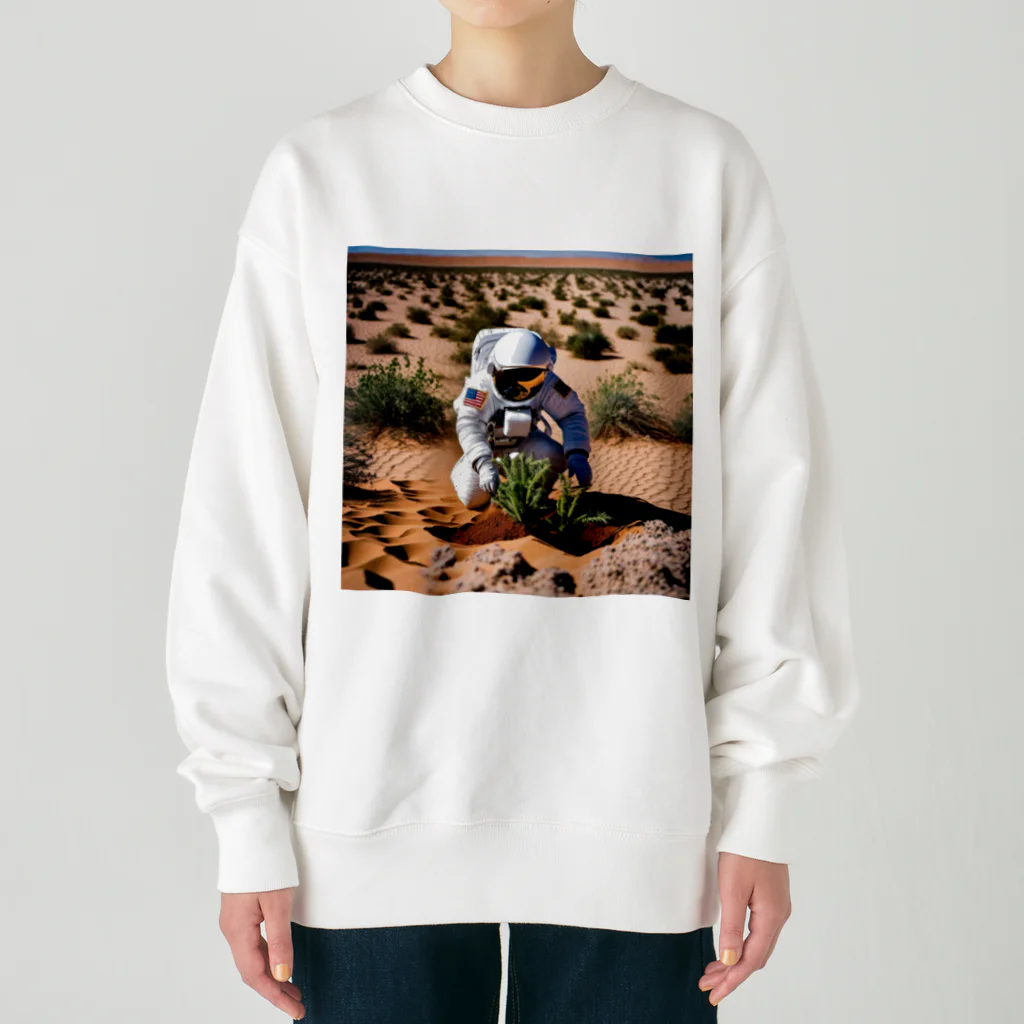 宇宙開発デザイン科のこの地を森に Heavyweight Crew Neck Sweatshirt