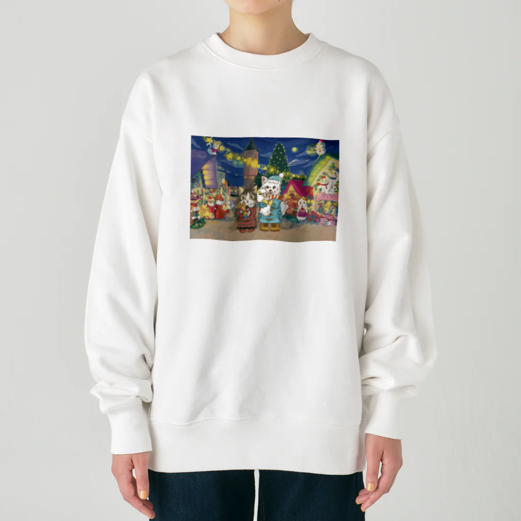 猫のきぬくんのお店のみーにゃんとしらたまくん　クリスマスツアー Heavyweight Crew Neck Sweatshirt