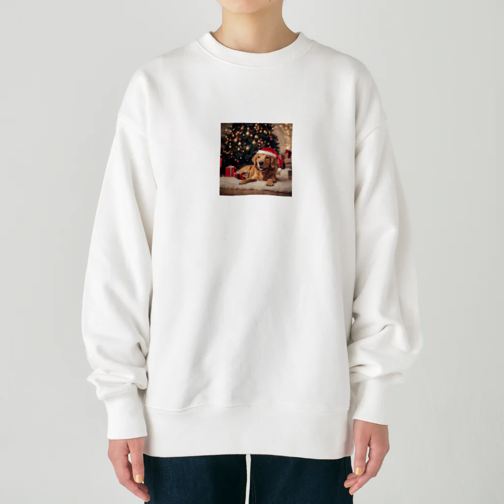 yumena_のクリスマスを満喫する犬 Heavyweight Crew Neck Sweatshirt