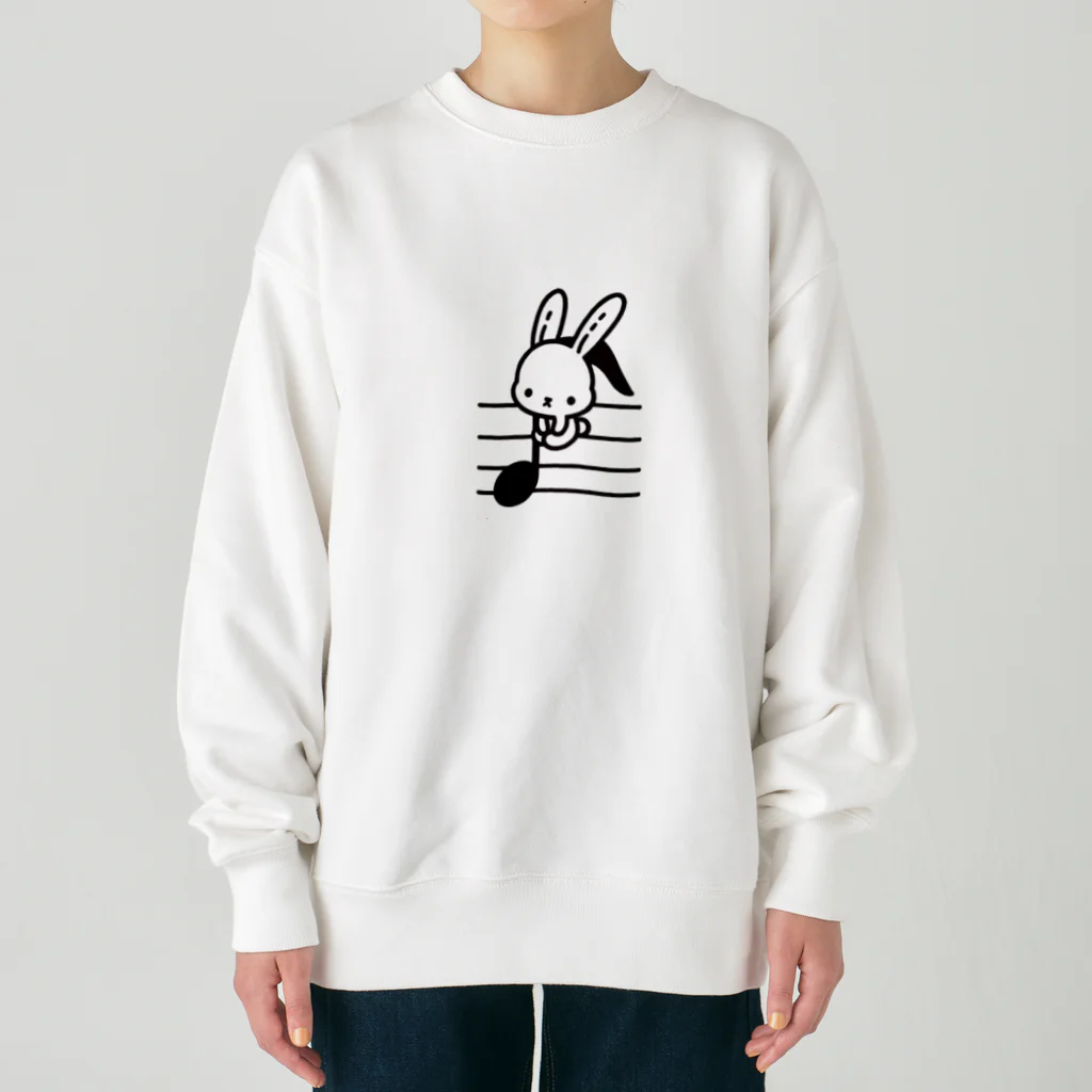 終わらない夢🌈の音符♪＆うさちゃん🐰 Heavyweight Crew Neck Sweatshirt