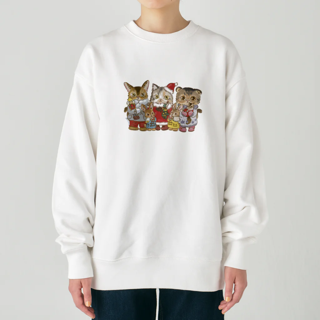 猫のきぬくんのお店のハウルくん一家　クリスマスツアー Heavyweight Crew Neck Sweatshirt