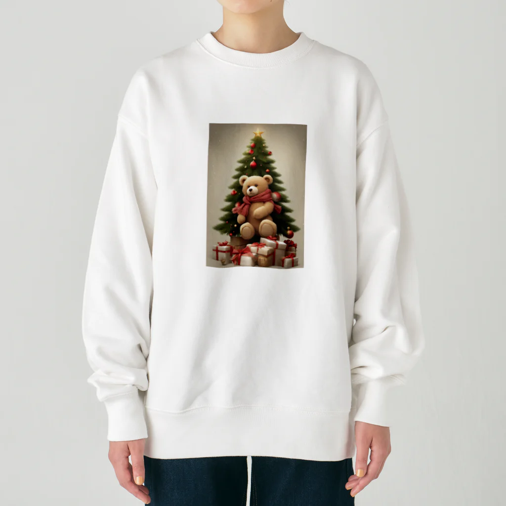 규리shopのクリスマス テディーベアの思い出 Heavyweight Crew Neck Sweatshirt