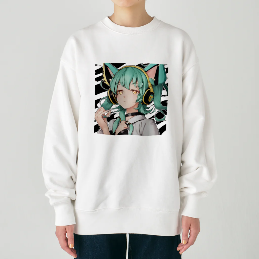 VOCALOID風な商品をのVOCALOID風 猫耳ちゃん Heavyweight Crew Neck Sweatshirt