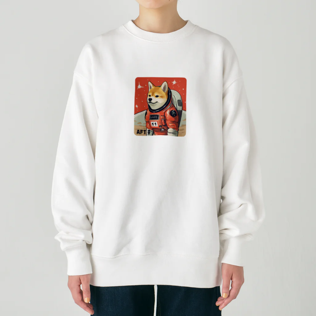 スペースドッグ・ラボのスペース柴犬探検隊 Heavyweight Crew Neck Sweatshirt