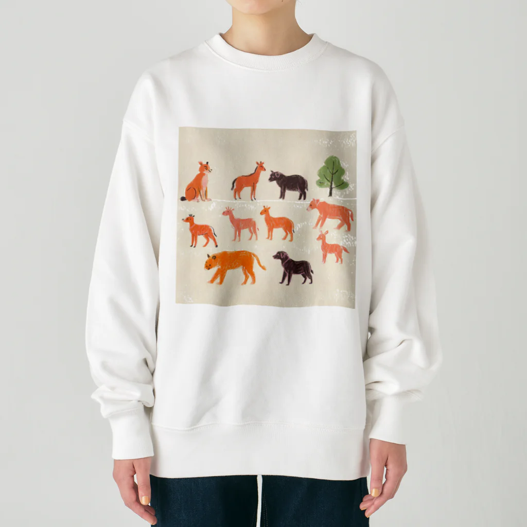 ZUZUKAMAのゆるくてかわいい動物の群れ Heavyweight Crew Neck Sweatshirt