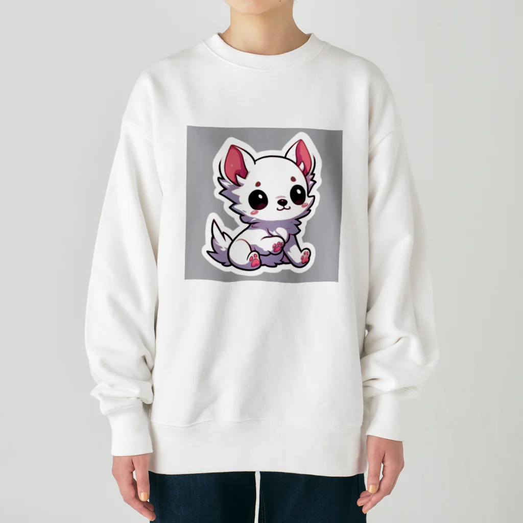 可愛いチワワグッズショップのホワイトチワワちゃん Heavyweight Crew Neck Sweatshirt