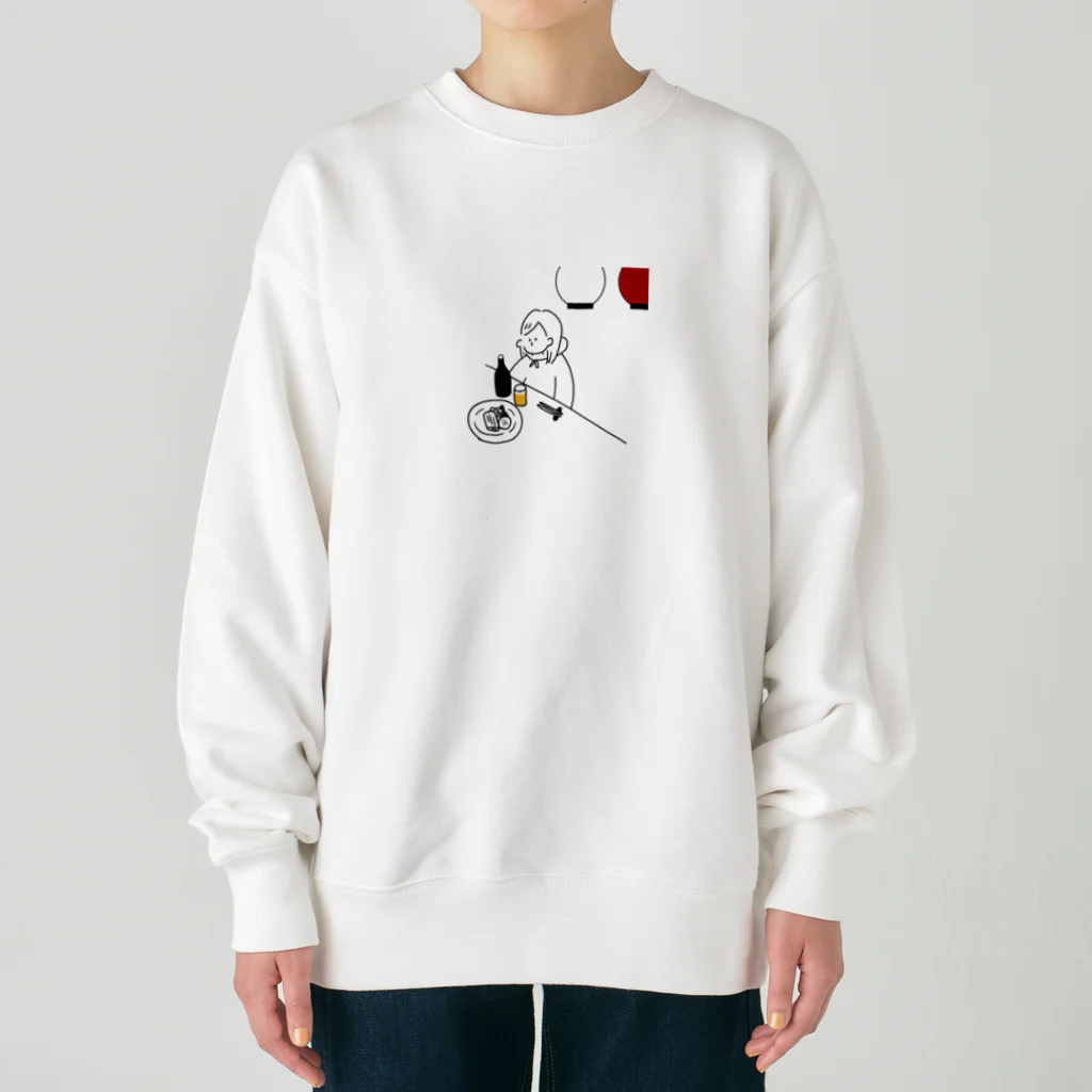 もぐ@酒場とおつまみ日記のビールとおでん Heavyweight Crew Neck Sweatshirt