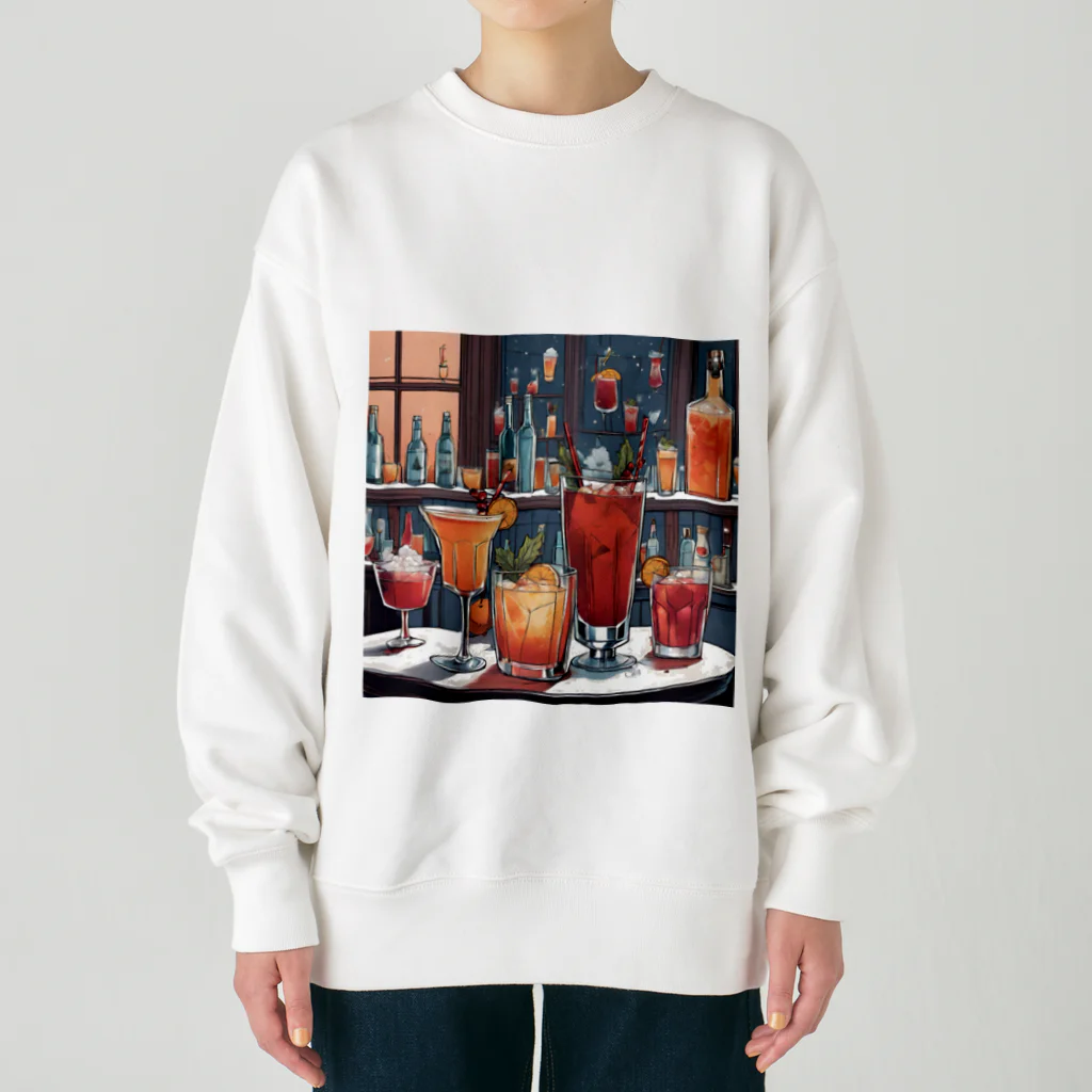 ReoReo-Artの冬のカクテルシリーズ Heavyweight Crew Neck Sweatshirt