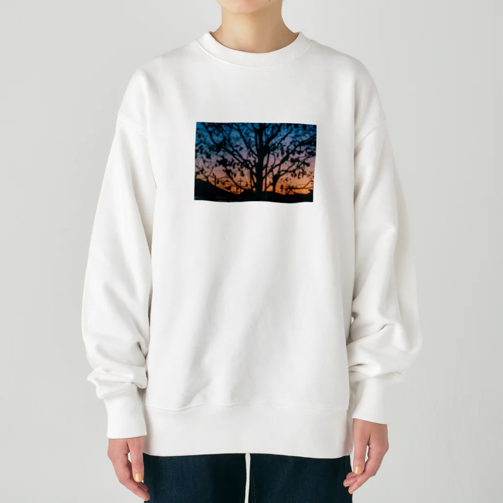 星のこどもたちの百日紅の夕景 Heavyweight Crew Neck Sweatshirt