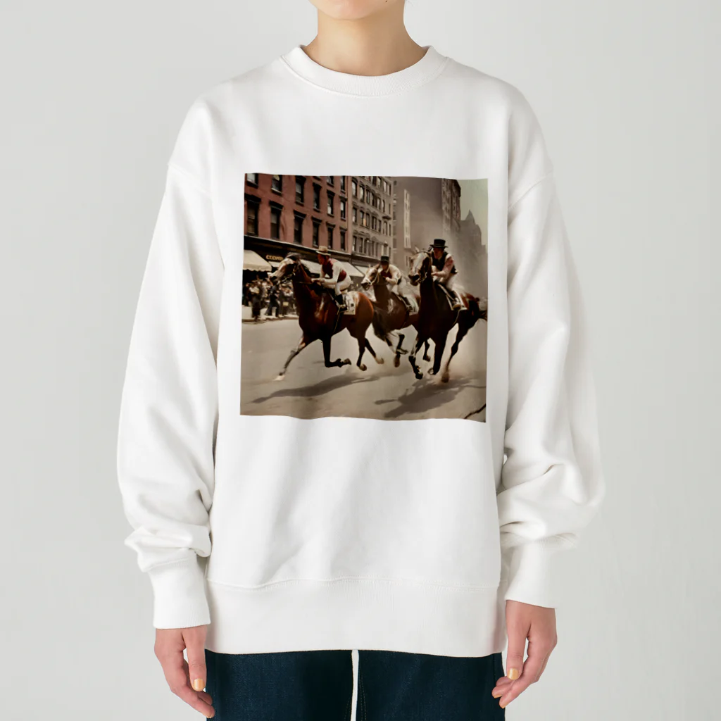 うまうまのclassic horse Heavyweight Crew Neck Sweatshirt