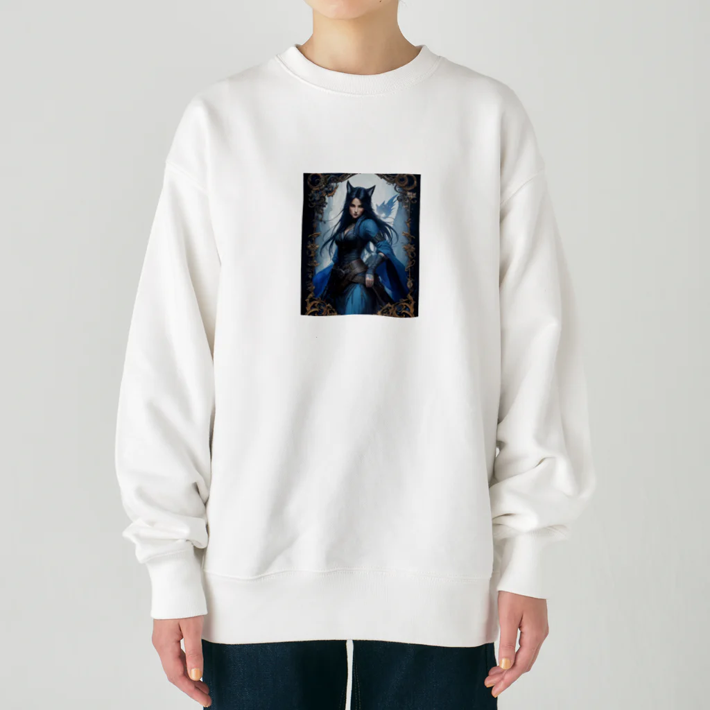 ZZRR12の「狐魔女の蒼き炎」 ： "The Azure Flames of the Fox Witch" Heavyweight Crew Neck Sweatshirt