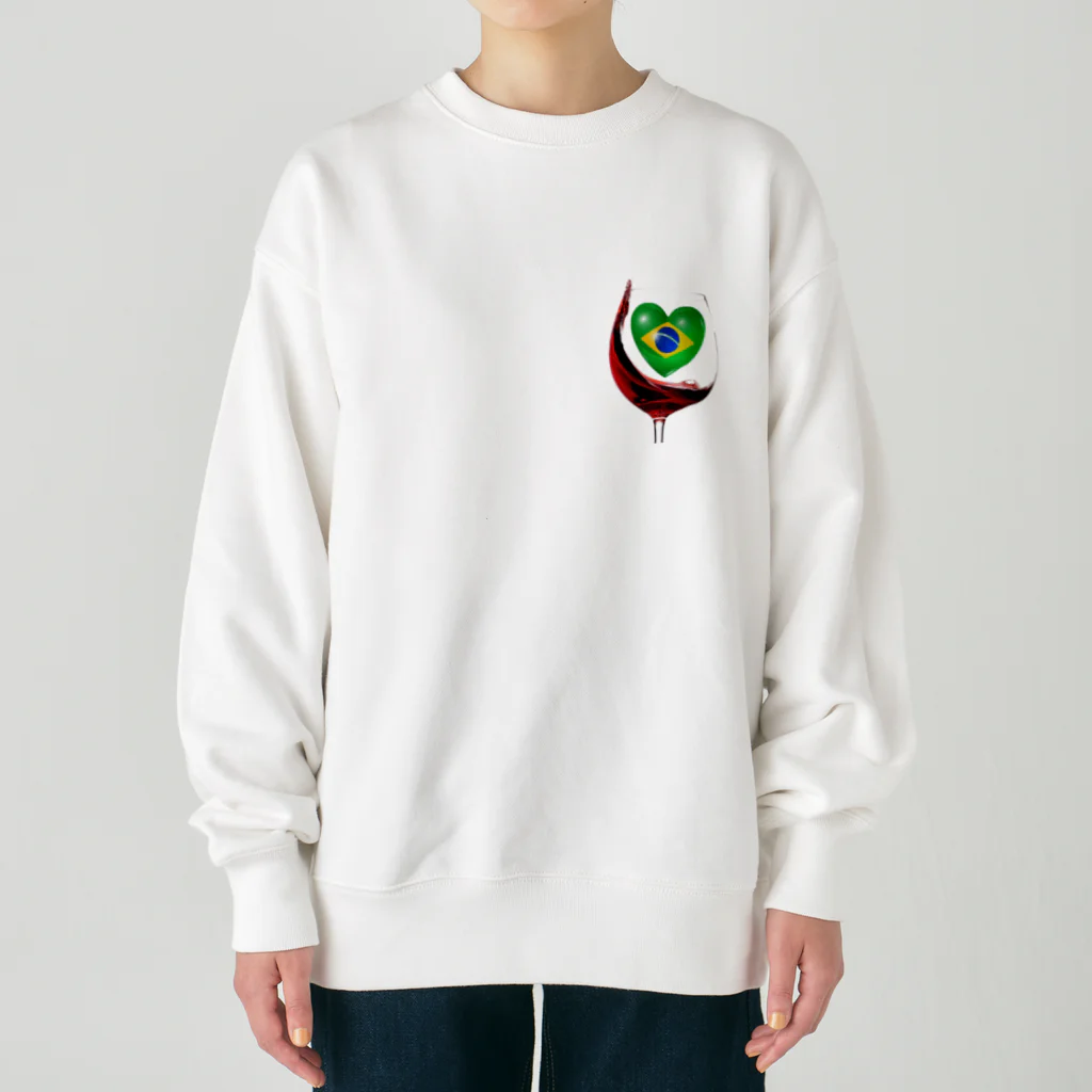 WINE 4 ALLの国旗とグラス：ブラジル（衣類） Heavyweight Crew Neck Sweatshirt