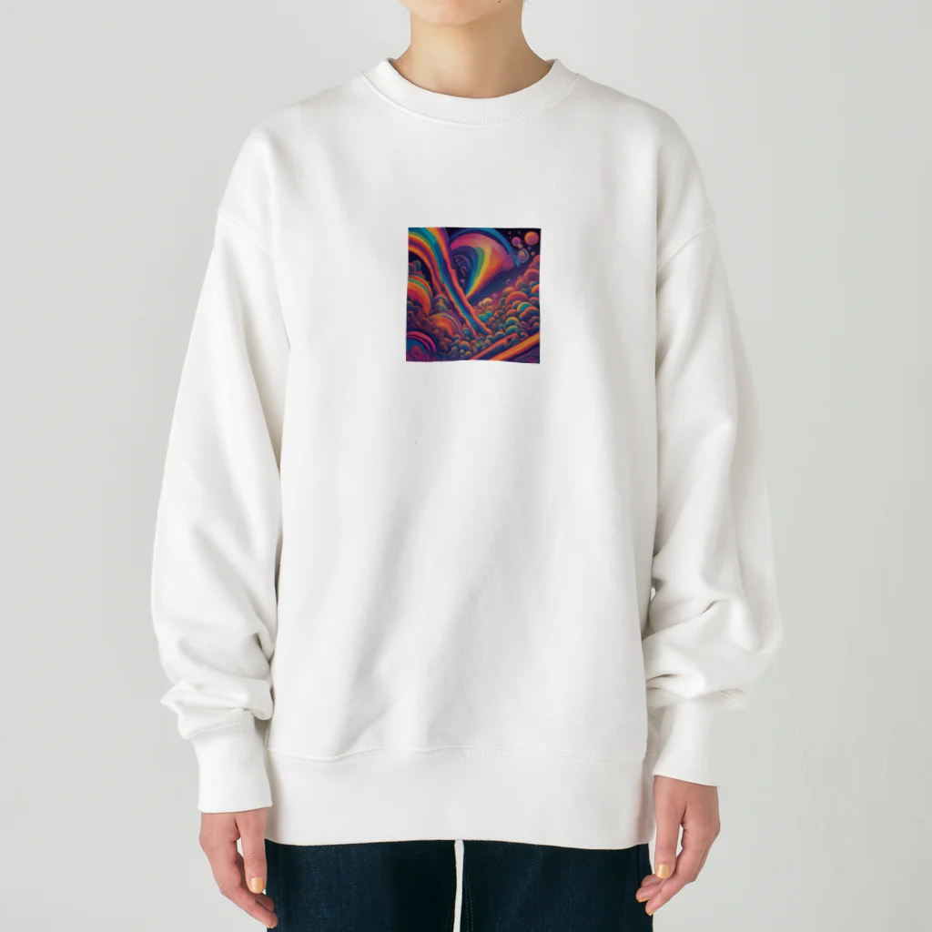 茉莉花のサイケデリックな世界 Heavyweight Crew Neck Sweatshirt