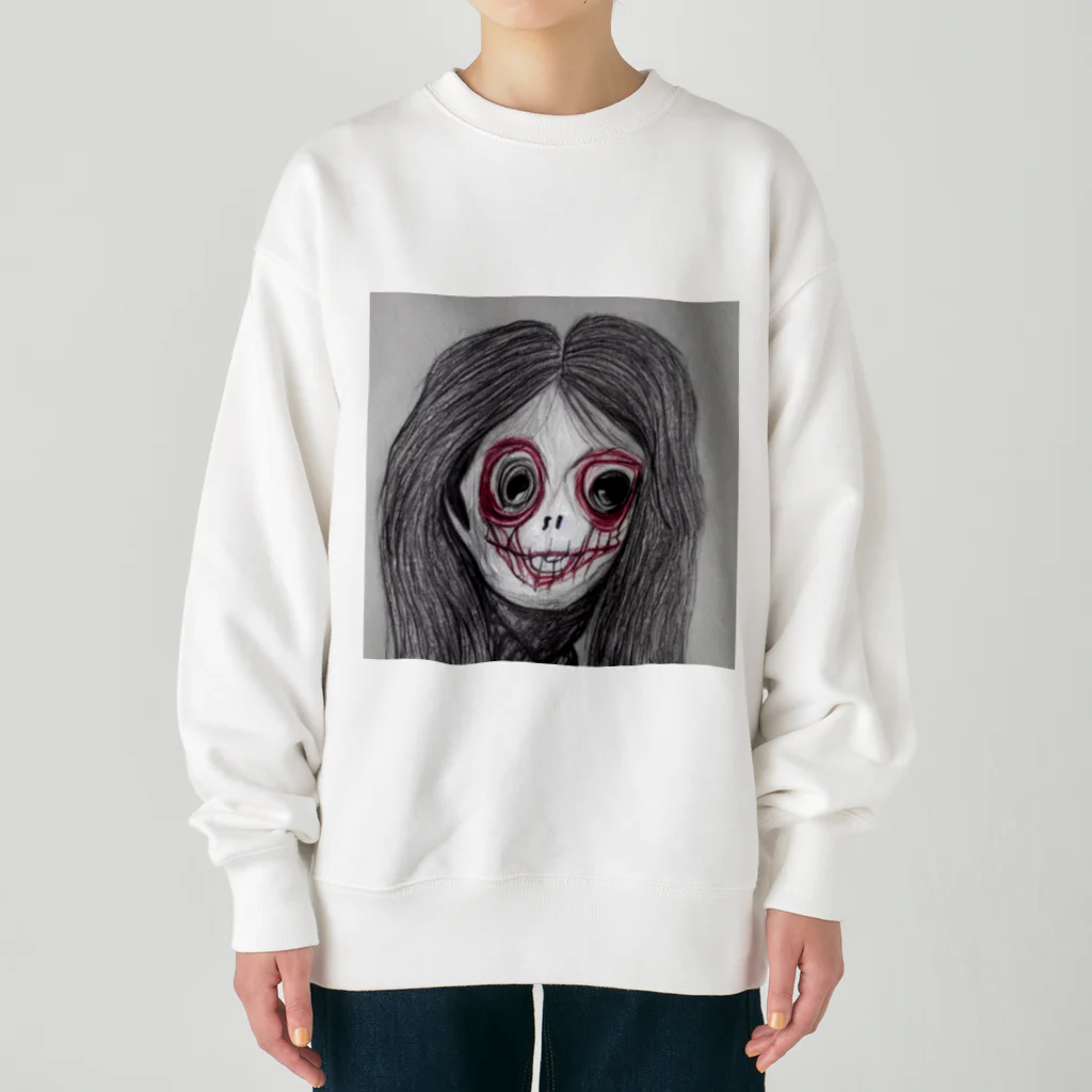 KOUの怖い絵 Heavyweight Crew Neck Sweatshirt