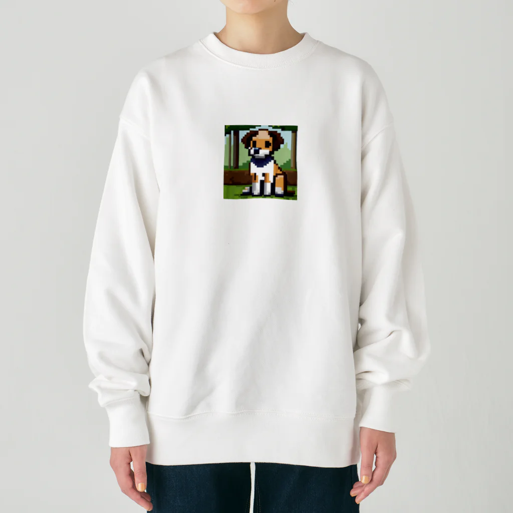 スマイル＿Ｓのドット絵イヌ Heavyweight Crew Neck Sweatshirt