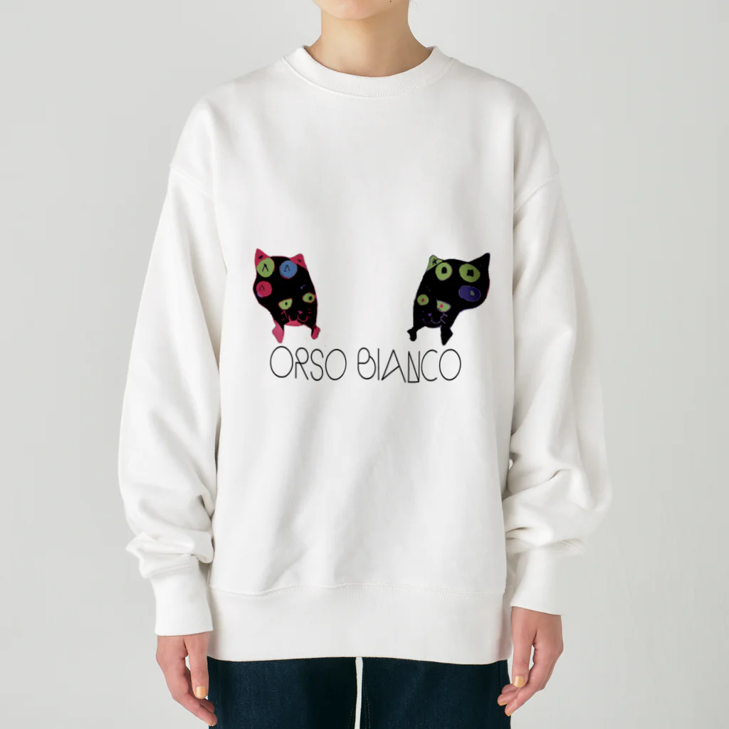 Orso Biancoの謎ねこスウェットWHITE Heavyweight Crew Neck Sweatshirt