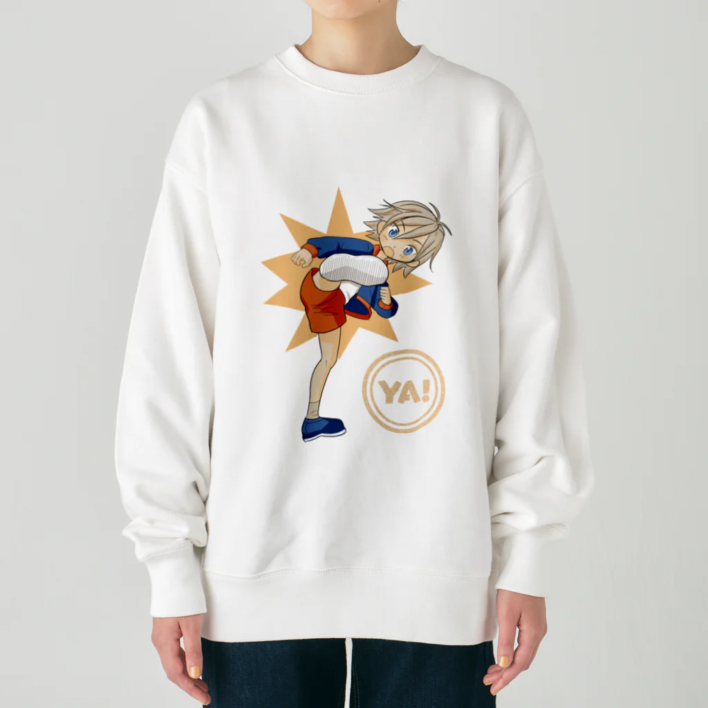 Angelのキックするショタ Heavyweight Crew Neck Sweatshirt