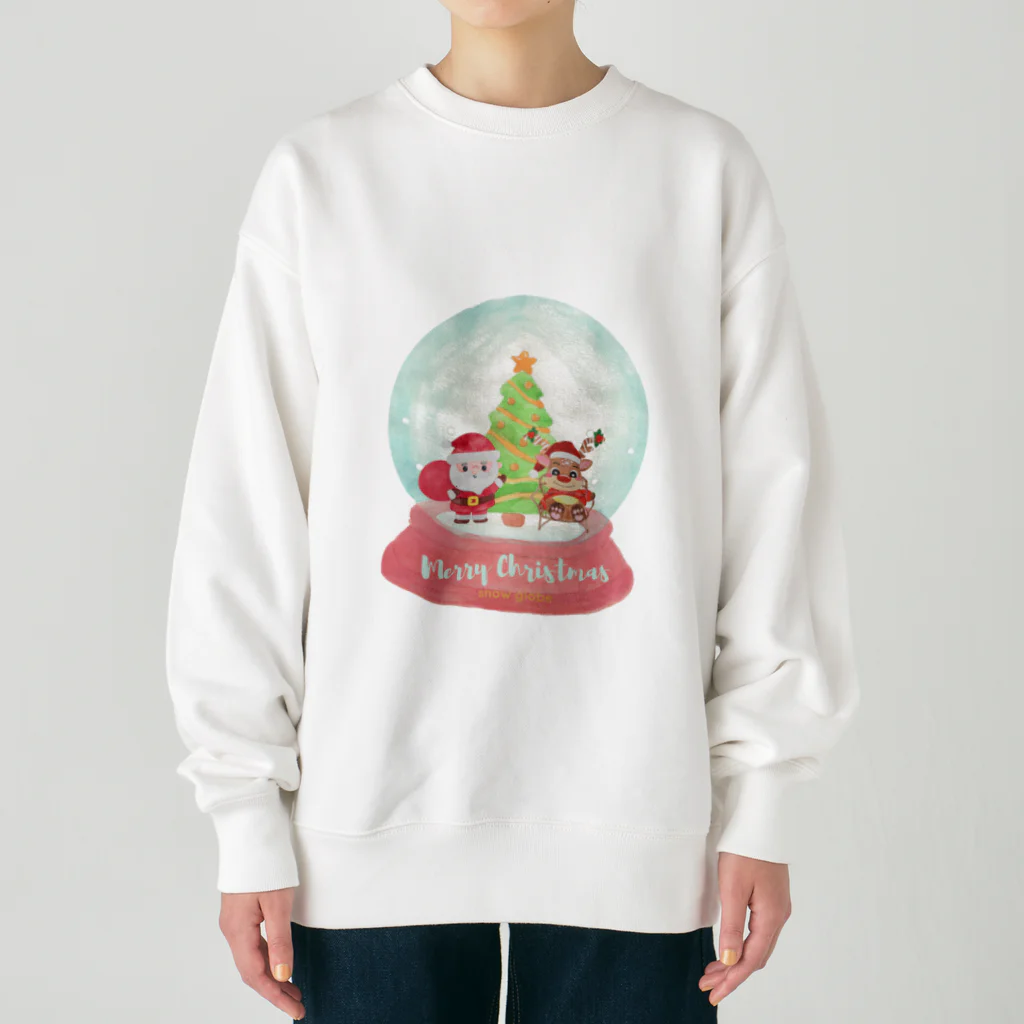 GLOBEのトナカイとサンタクロースのクリスマススノードーム Heavyweight Crew Neck Sweatshirt