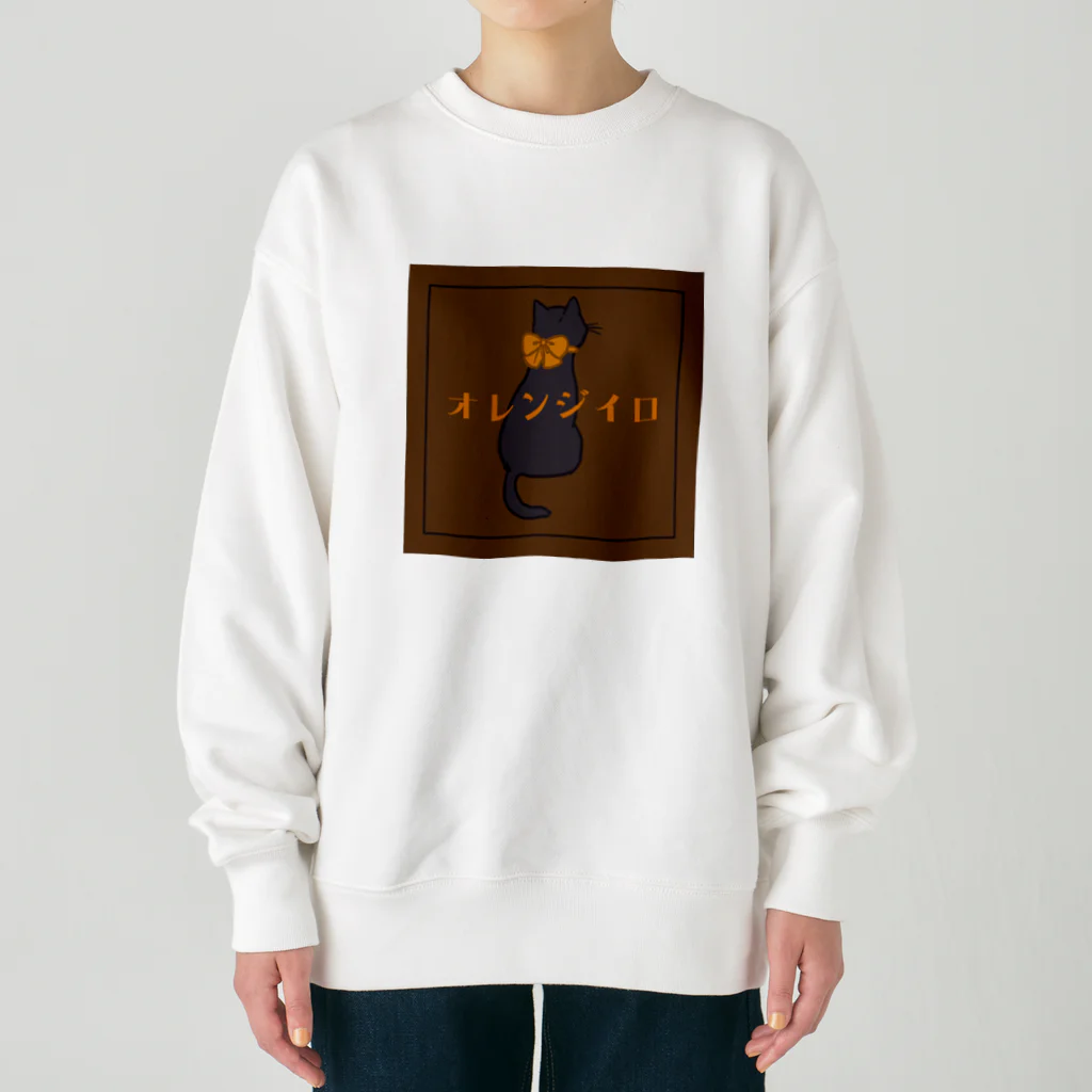 AOZORAのオレンジイロネコ Heavyweight Crew Neck Sweatshirt