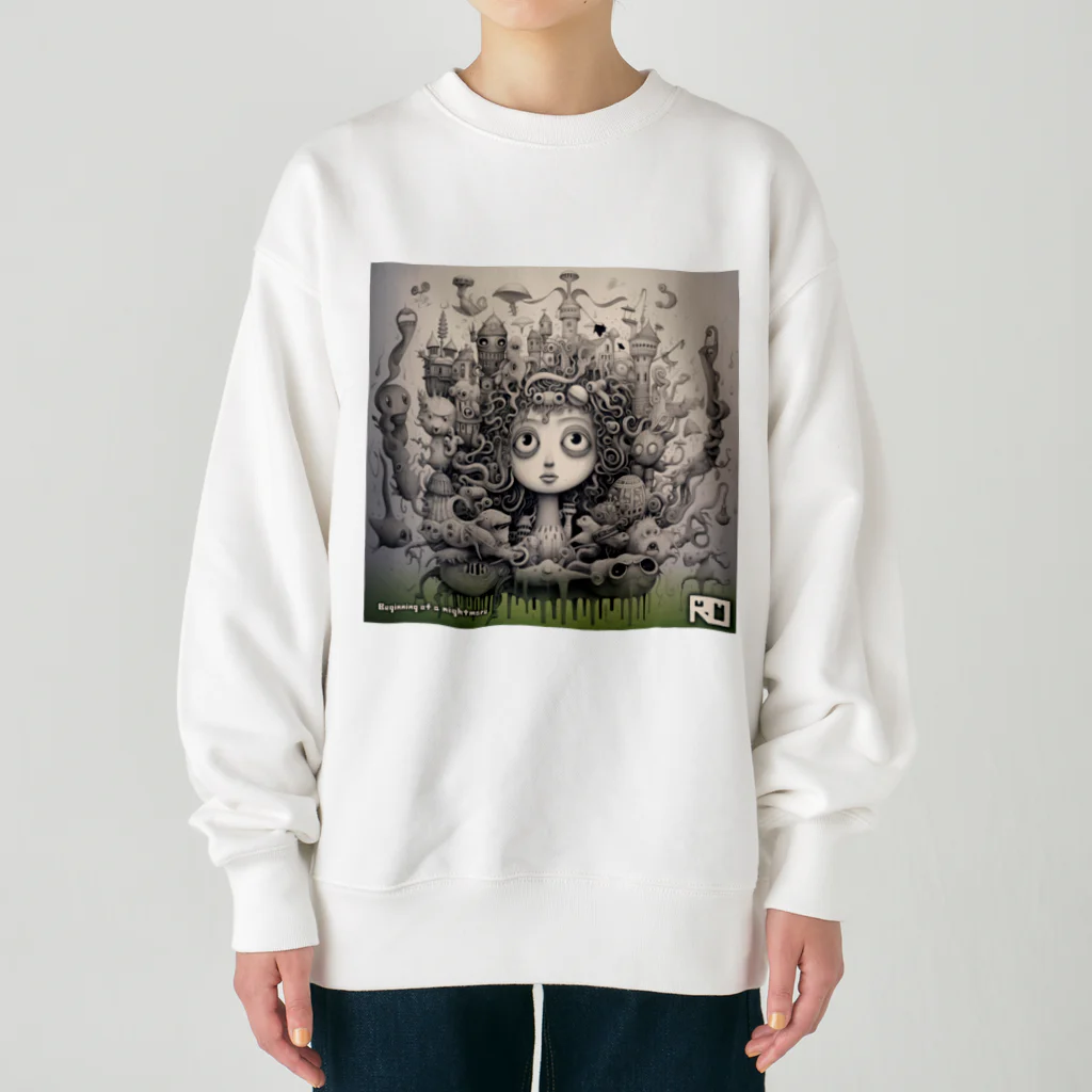 ROのBeginning of a nightmare 2 (Green) Heavyweight Crew Neck Sweatshirt