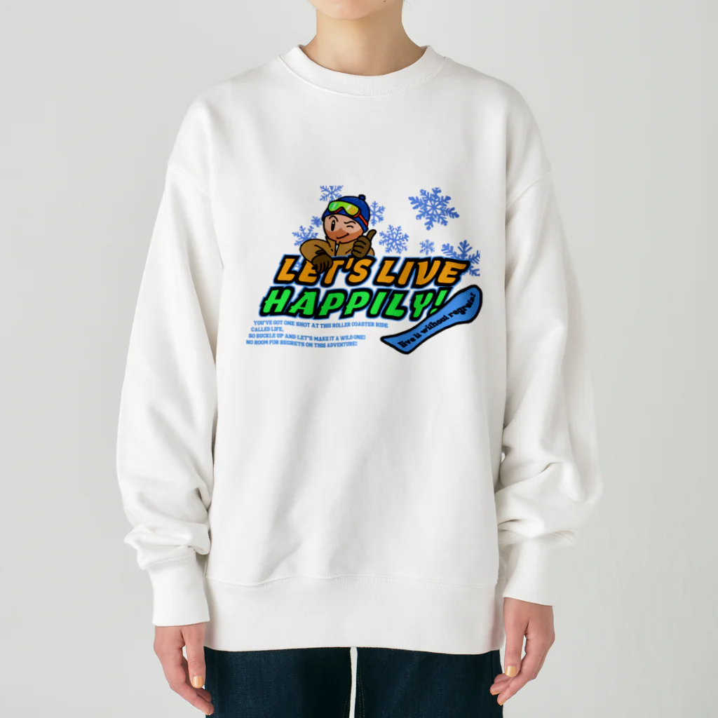 kazu_gの楽しく生きよう！（スノーボード）（ブルー） Heavyweight Crew Neck Sweatshirt