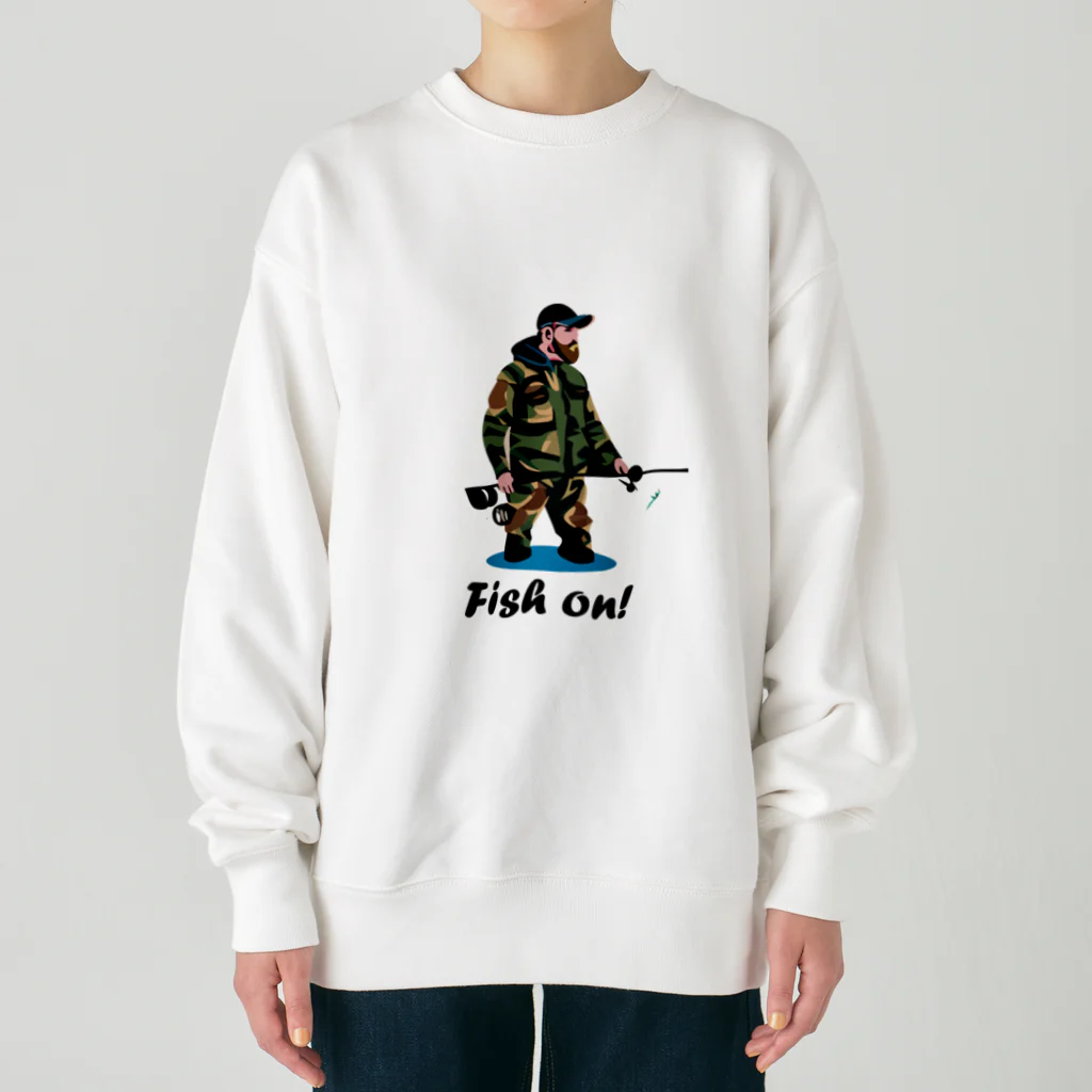 【公式】Fish on！の釣り人デザイン① Heavyweight Crew Neck Sweatshirt