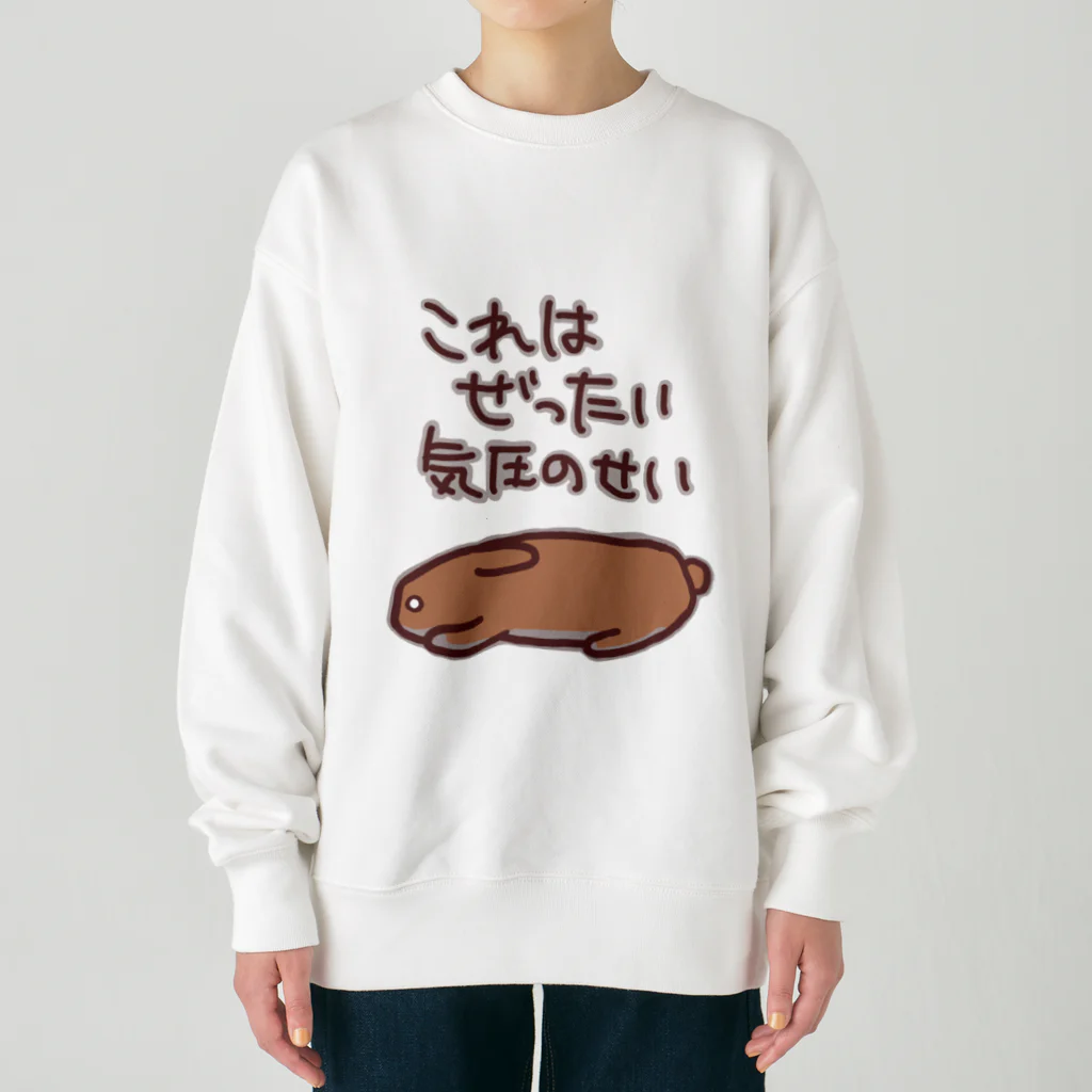 ミナミコアリクイ【のの】の絶対気圧のせい【うさぎ】 Heavyweight Crew Neck Sweatshirt