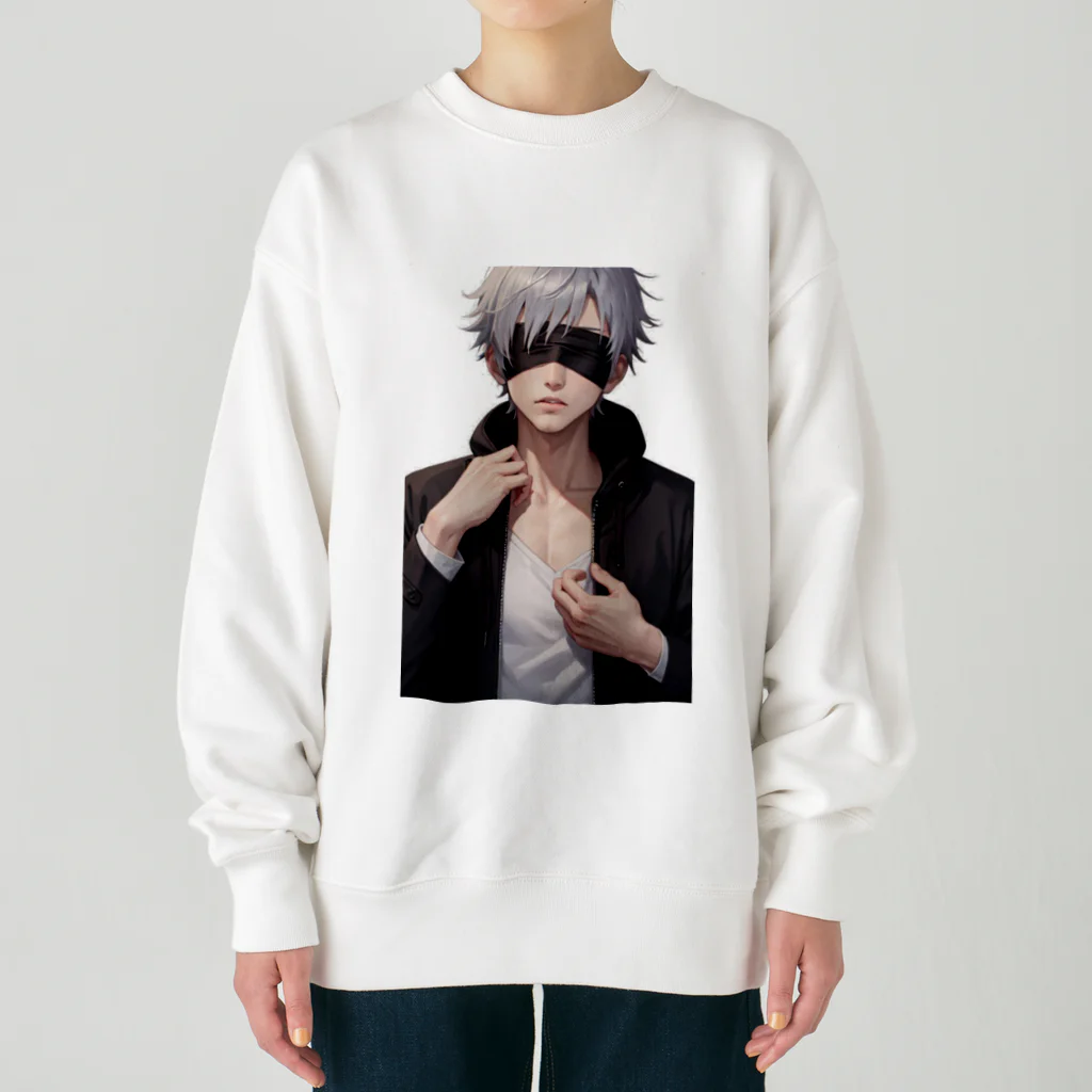 かわいい女の子とシュールな絵の五條　悟飯 Heavyweight Crew Neck Sweatshirt