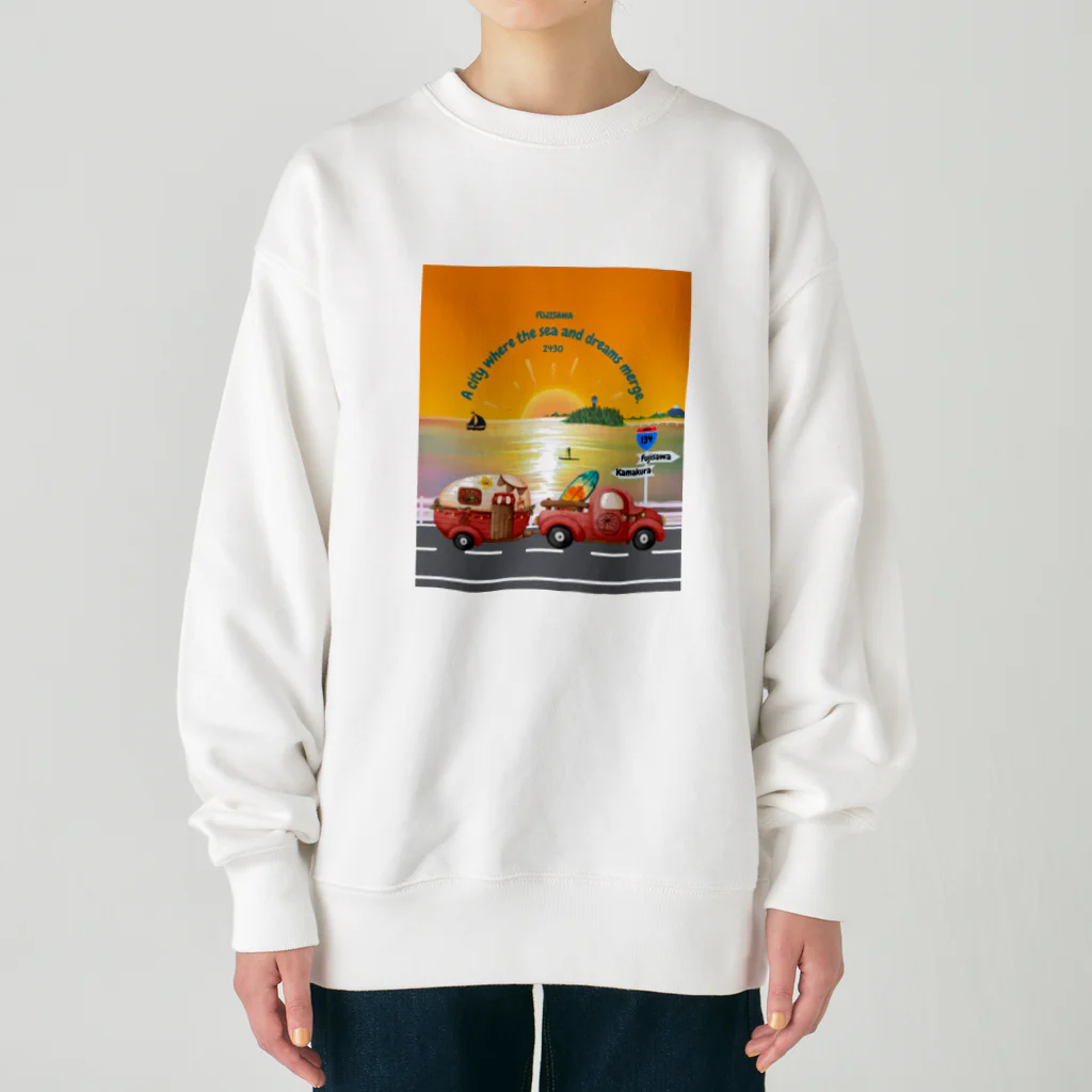 CyberArmadilloの湘南藤沢（2430）夕焼けコレクション Heavyweight Crew Neck Sweatshirt