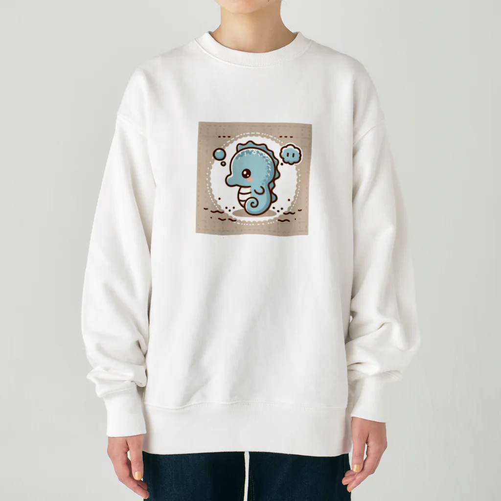 junji8000のかわいいタツノオトシゴ４ Heavyweight Crew Neck Sweatshirt