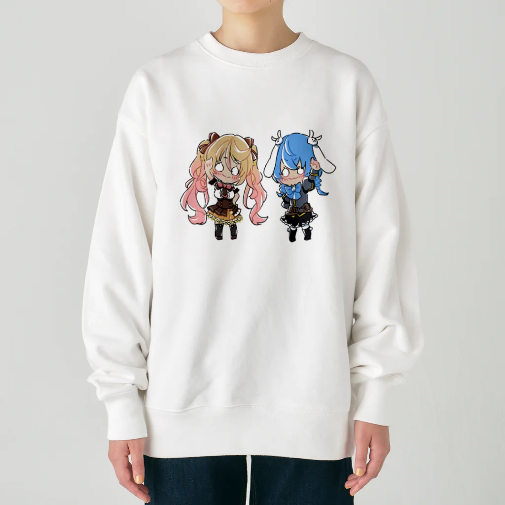 usabit.のぐっず屋さんのななゆ+うさぎガンマン Heavyweight Crew Neck Sweatshirt