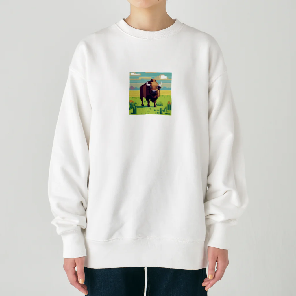 Ookaneのドット絵のサイ Heavyweight Crew Neck Sweatshirt