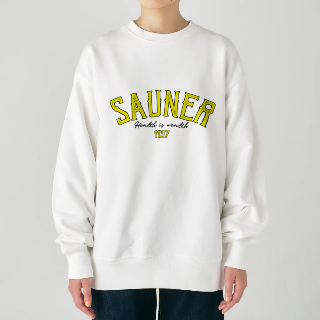 Super Sauna StyleのSAUNER1137 Yellow  Heavyweight Crew Neck Sweatshirt