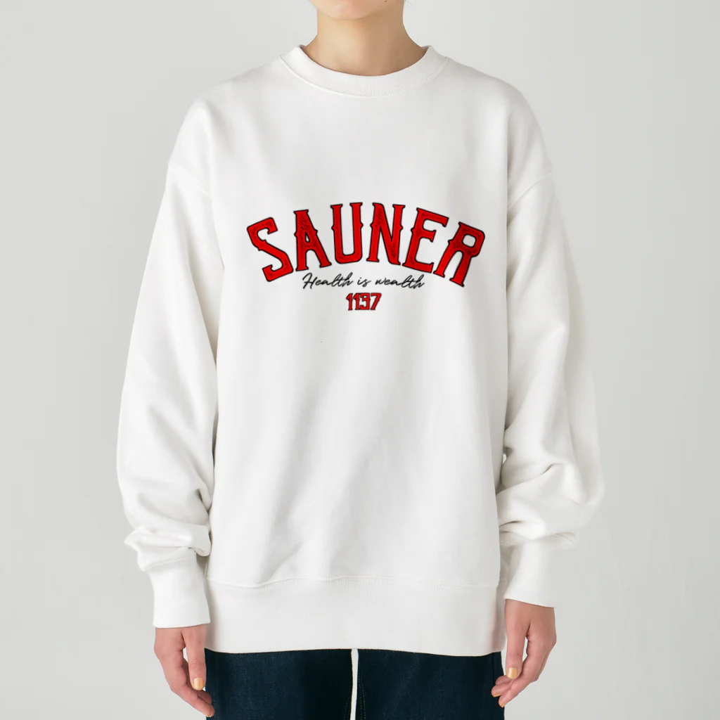 Super Sauna StyleのSAUNER1137 Red Heavyweight Crew Neck Sweatshirt