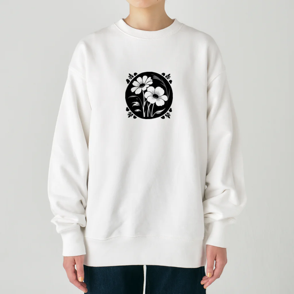 ファンシーTシャツ屋のクールなトライバルフラワーⅣ Heavyweight Crew Neck Sweatshirt