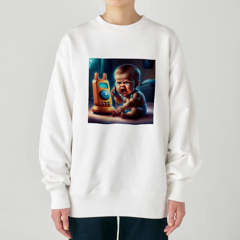 おもかわさんの赤ちゃんテレフォン👼 Heavyweight Crew Neck Sweatshirt