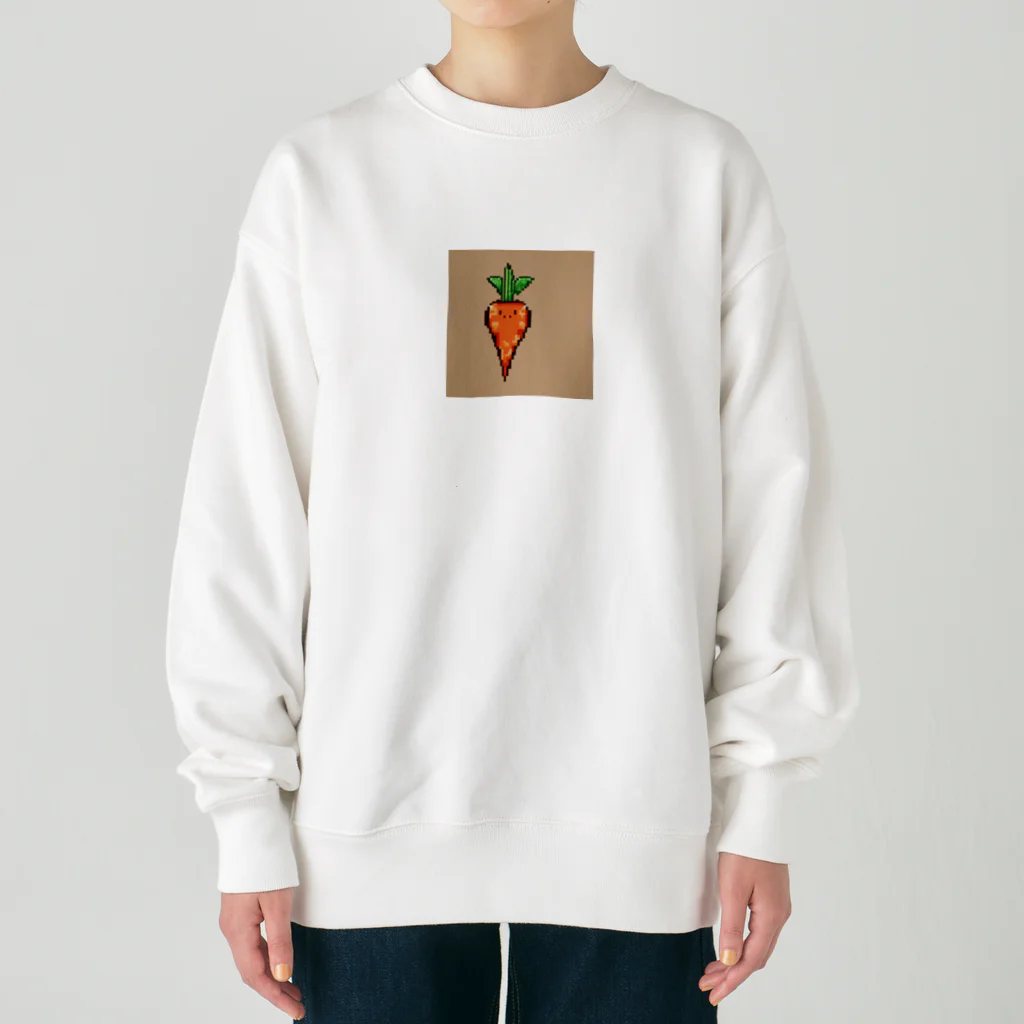 たてっぴのショップのピクセルにんじん Heavyweight Crew Neck Sweatshirt